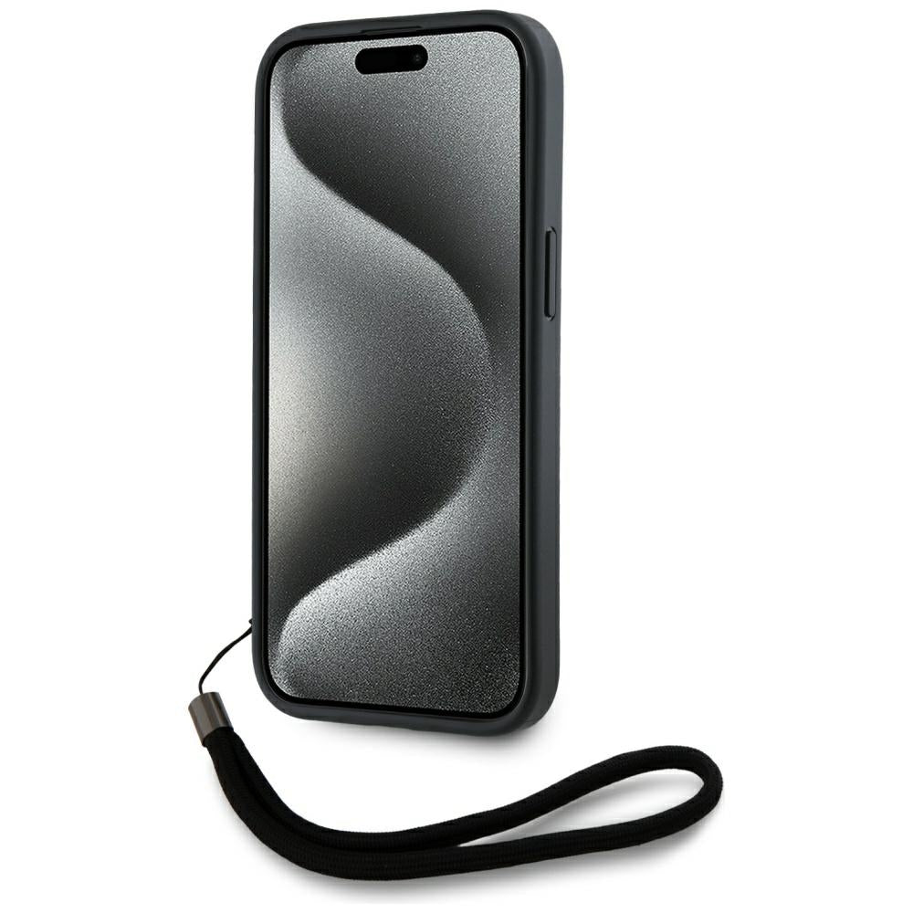 Husa de protectie Karl Lagerfeld Saffiano Athleisure Stripes Cord (KLHCP15XPAMSCNSP) compatibil cu iPhone 15 Pro Max, Roz