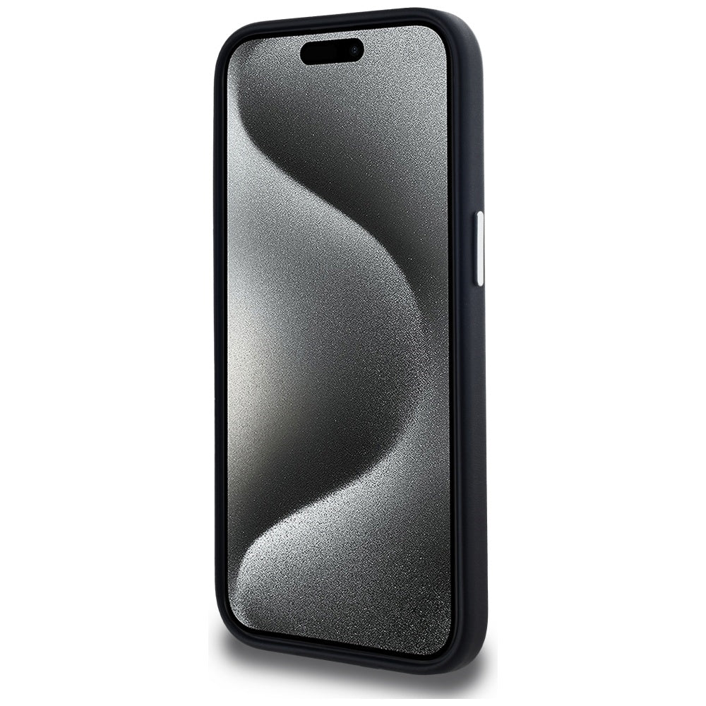 Husa de protectie Karl Lagerfeld Leather MagSafe (KLHMP15SPGMSRPK) compatibil cu iPhone 15, FW Metal Plate