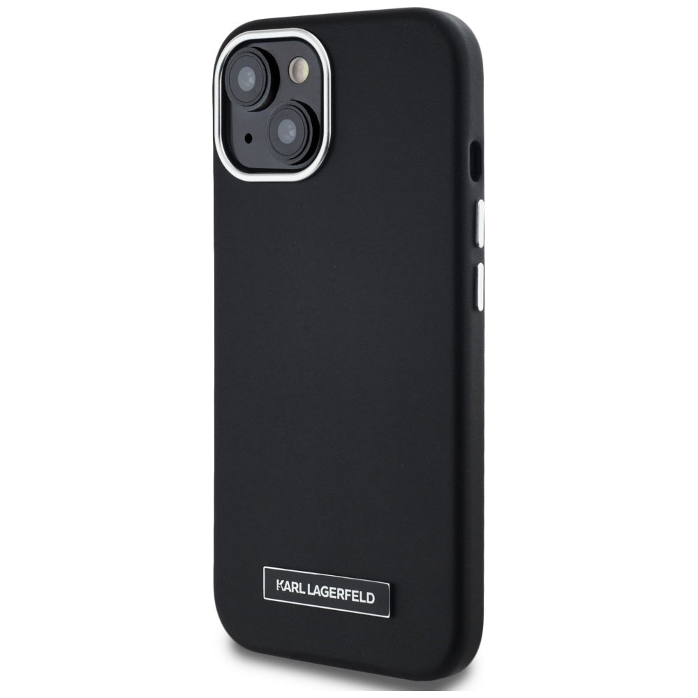 Husa de protectie Karl Lagerfeld Leather MagSafe (KLHMP15SPGMSRPK) compatibil cu iPhone 15, FW Metal Plate