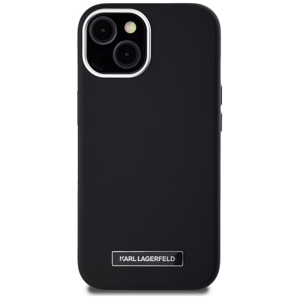 Husa de protectie Karl Lagerfeld Leather MagSafe (KLHMP15SPGMSRPK) compatibil cu iPhone 15, FW Metal Plate