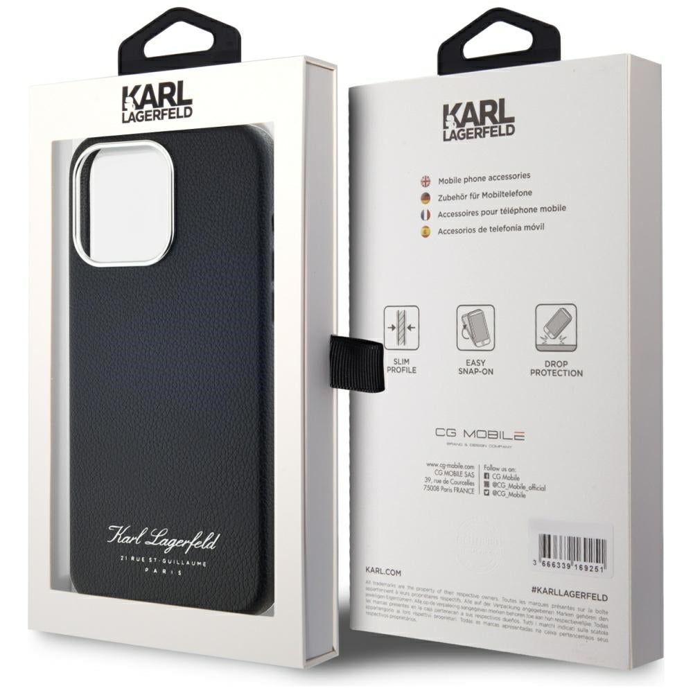 Husa de protectie Karl Lagerfeld Hardcase Leather (KLHCP15LPGWCMKHK) compatibil cu iPhone 15 Pro, Hotel RSG