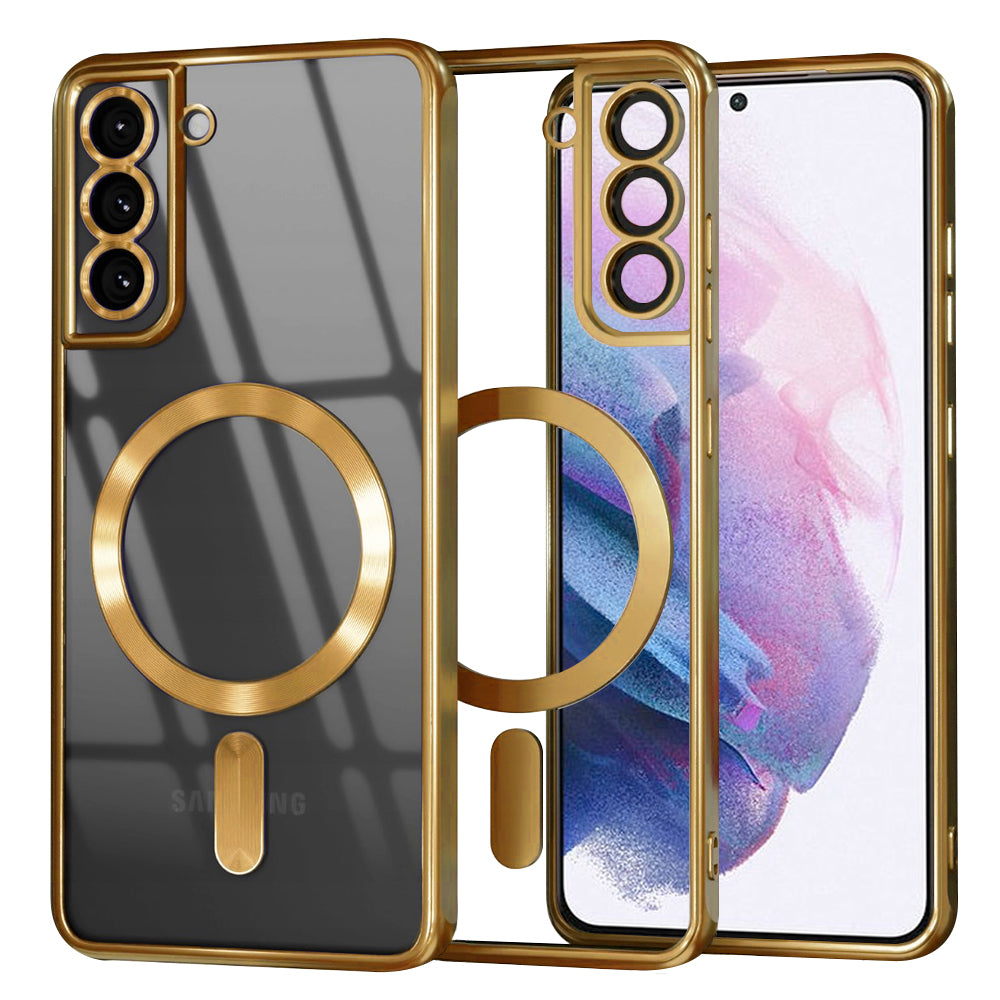 Husa de protectie Techsuit Luxury Crystal MagSafe compatibil cu Samsung Galaxy S21 Plus 5G, Auriu