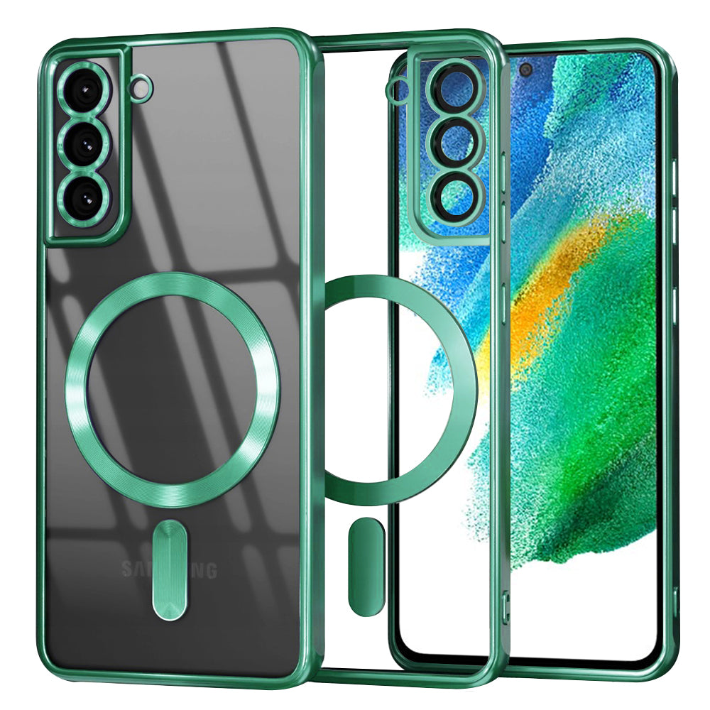Husa de protectie Techsuit Luxury Crystal MagSafe compatibil cu Samsung Galaxy S21 FE 5G, Verde deschis