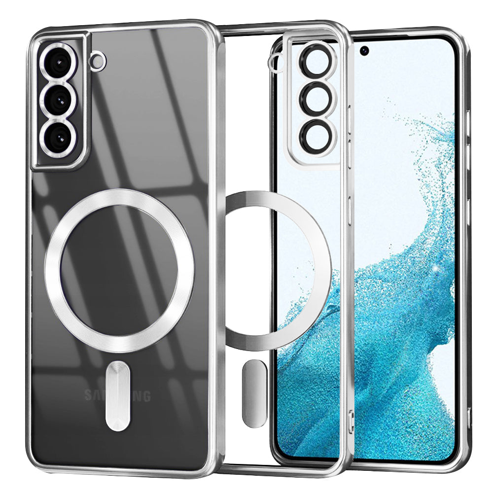Husa de protectie Techsuit Luxury Crystal MagSafe compatibil cu Samsung Galaxy S22 5G, Argintiu