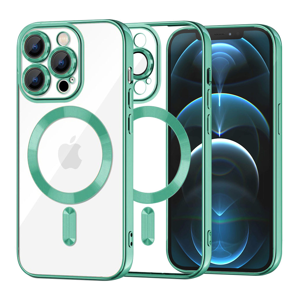 Husa de protectie Techsuit Luxury Crystal MagSafe compatibil cu iPhone 12 Pro Max, Verde Deschis