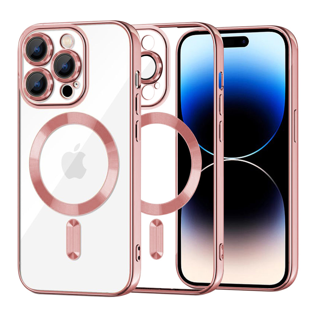 Husa de protectie Techsuit Luxury Crystal MagSafe compatibil cu iPhone 14 Pro, Roz
