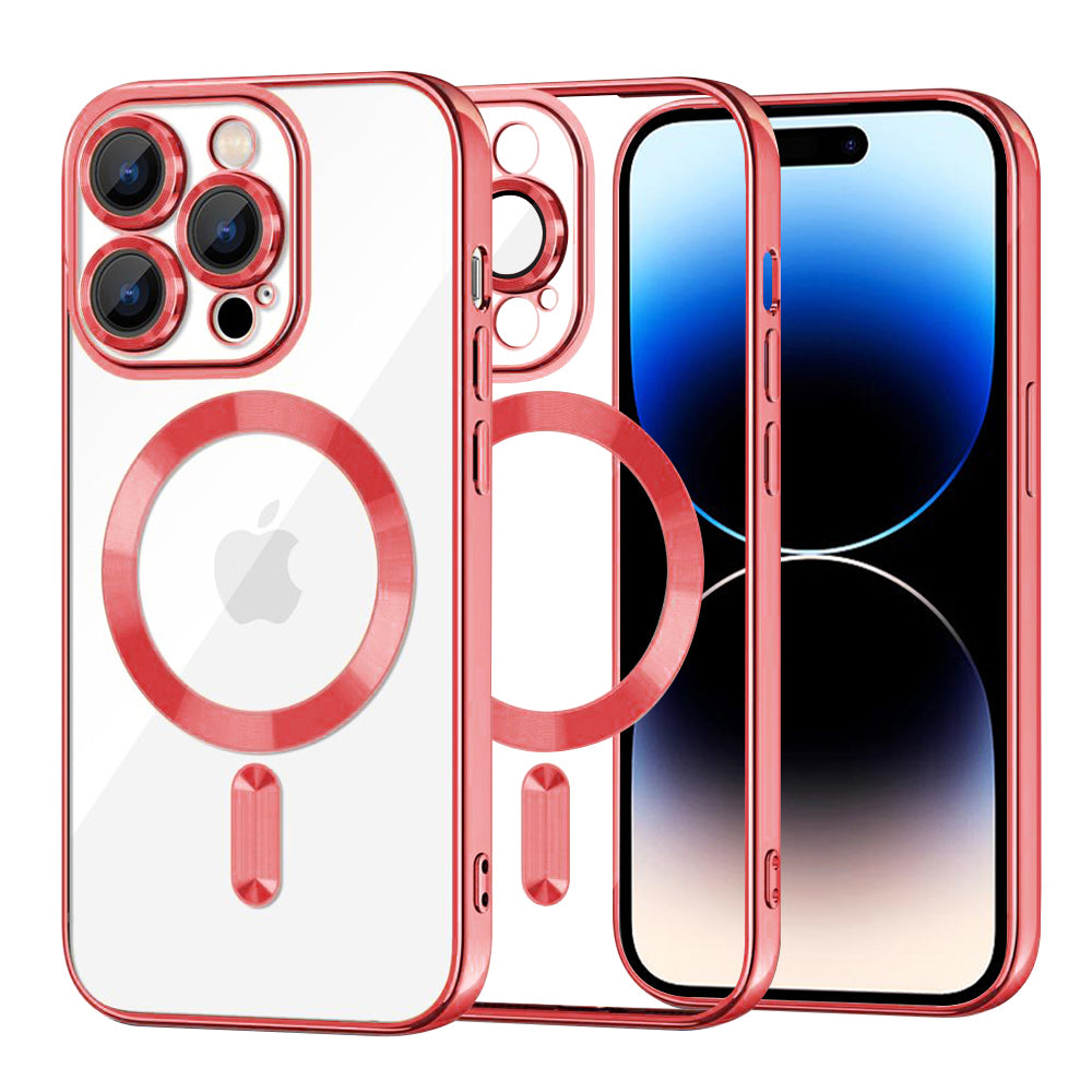 Husa de protectie Techsuit Luxury Crystal MagSafe compatibil cu iPhone 14 Pro, Rosu