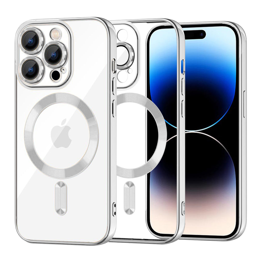 Husa de protectie Techsuit Luxury Crystal MagSafe compatibil cu iPhone 14 Pro, Argintiu