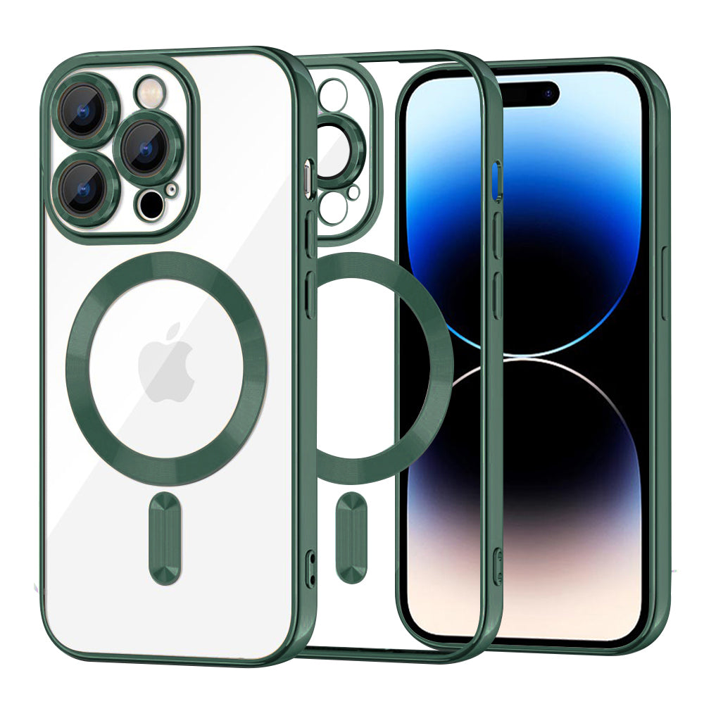 Husa de protectie Techsuit Luxury Crystal MagSafe compatibil cu iPhone 14 Pro, Deep Green