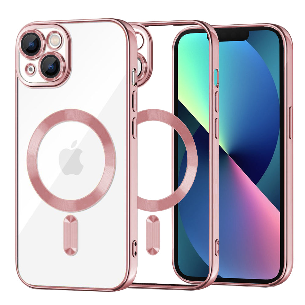 Husa de protectie Techsuit Luxury Crystal MagSafe compatibil cu iPhone 13, Roz