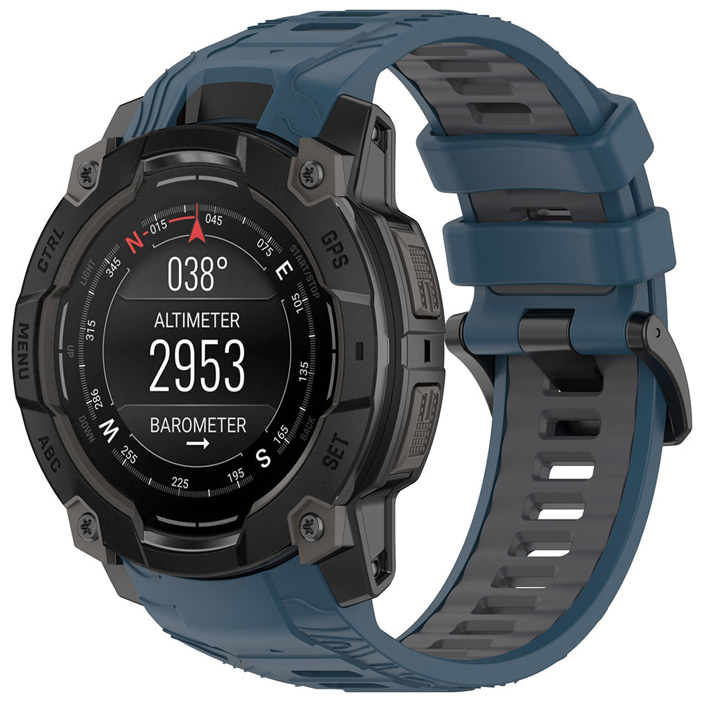 Curea smartwatch Techsuit Watchband (W077) compatibil cu Garmin Instinct 3 45mm / Instinct 3 45 Solar, Bleumarin