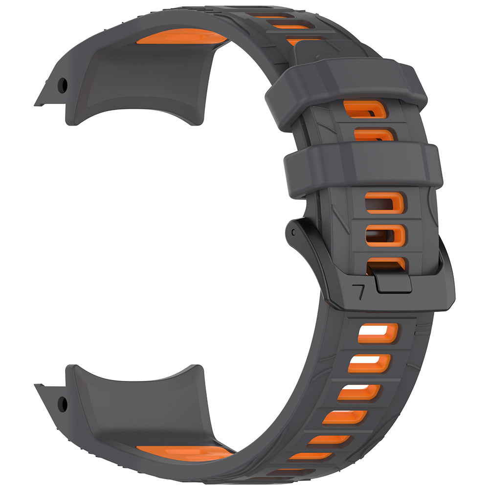 Curea smartwatch Techsuit Watchband (W077) compatibil cu Garmin Instinct 3 45mm / Instinct 3 45 Solar, Gri /Orange