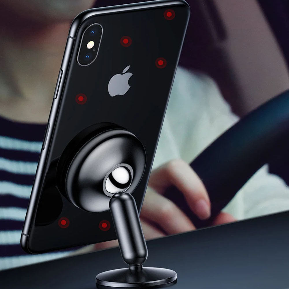 Suport Techsuit Premium TinyGrip (S11), Strong N52 Magnets, Universal Magnetic Mount, 360° Rotation, with 3M Metal Plates, Negru