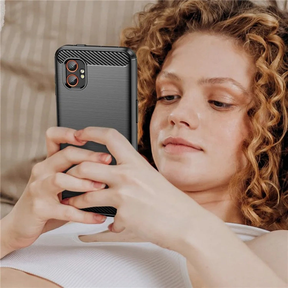 Husa de protectie Techsuit Carbon Silicone compatibil cu Samsung Galaxy Xcover7 Pro, Negru