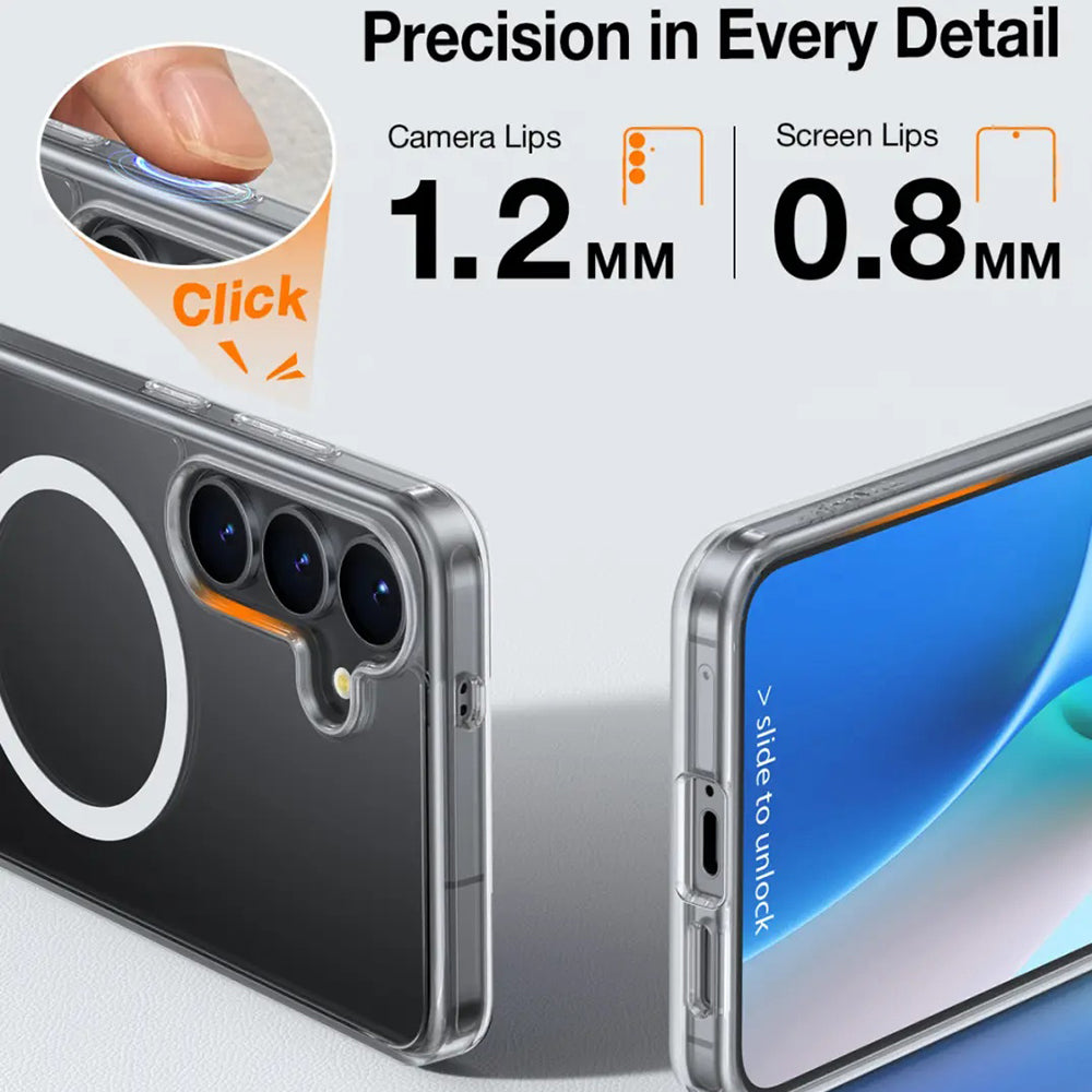 Husa de protectie Torras Pstand MagSafe compatibil cu Samsung Galaxy S25 Plus, Transparent