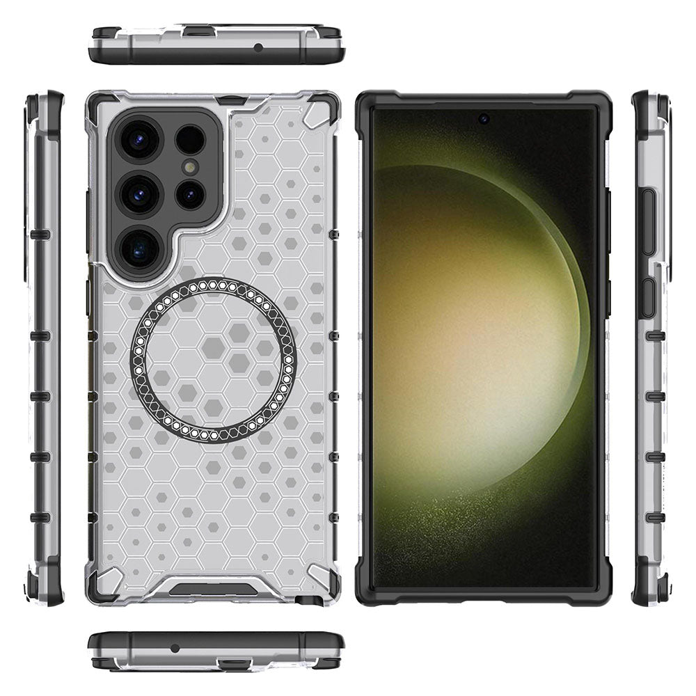 Husa de protectie Techsuit HoneyComb Shield MagSafe compatibil cu Samsung Galaxy S24 Ultra, Alb