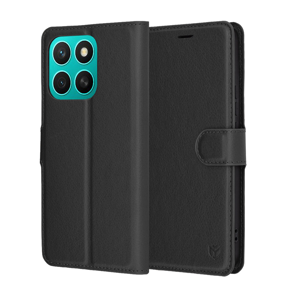 Husa de protectie Techsuit Leather Folio compatibil cu Honor X8c, Negru