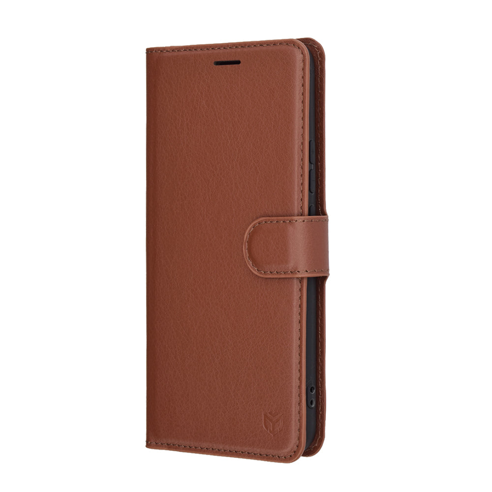 Husa de protectie Techsuit Leather Folio compatibil cu Realme 14 Pro, Maro