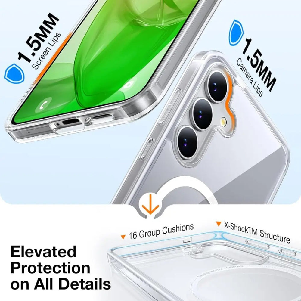 Husa de protectie Torras Guardian Magnetic Series compatibil cu Samsung Galaxy S25, Transparent