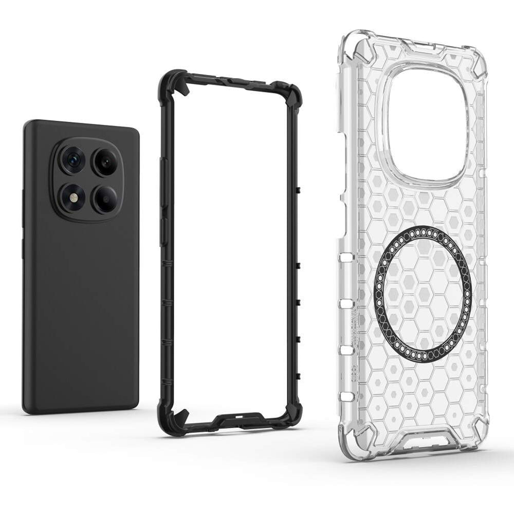 Husa de protectie Techsuit HoneyComb Shield MagSafe compatibil cu Xiaomi Redmi Note 14 Pro 4G, Alb