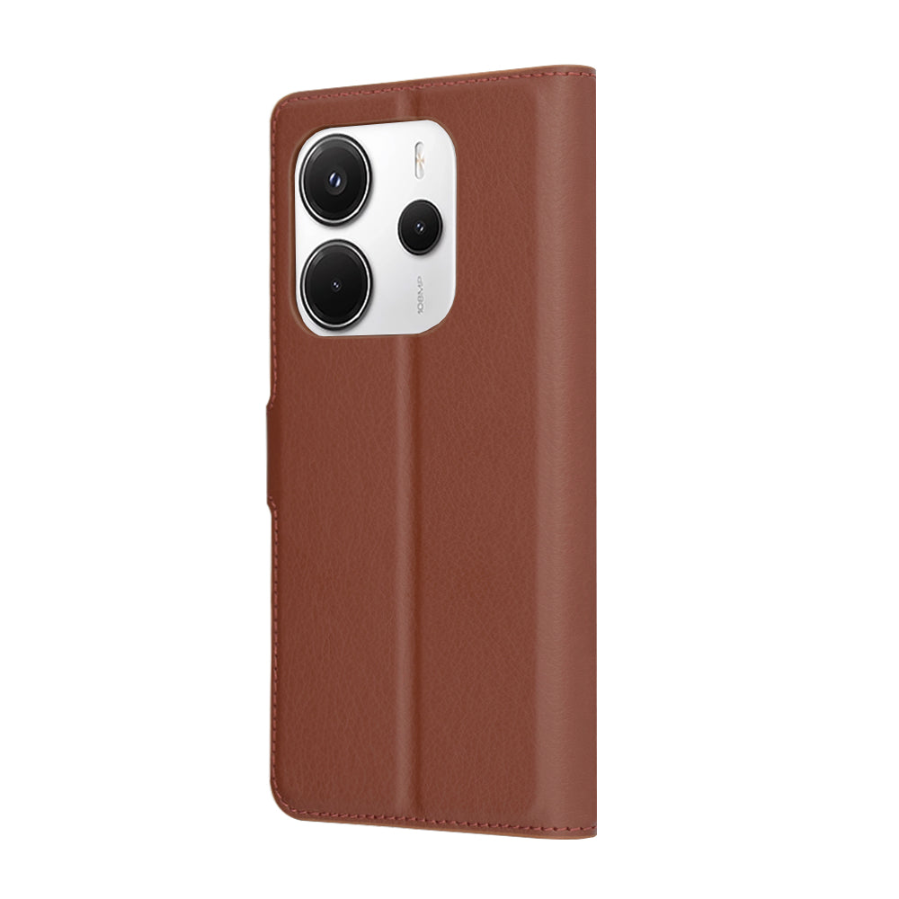 Husa de protectie Techsuit Leather Folio compatibil cu Xiaomi Redmi Note 14 4G (Regional), Maro