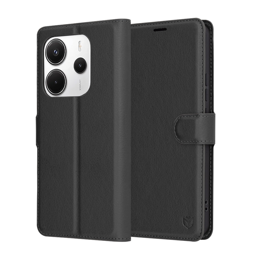 Husa de protectie Techsuit Leather Folio compatibil cu Xiaomi Redmi Note 14 5G, Negru