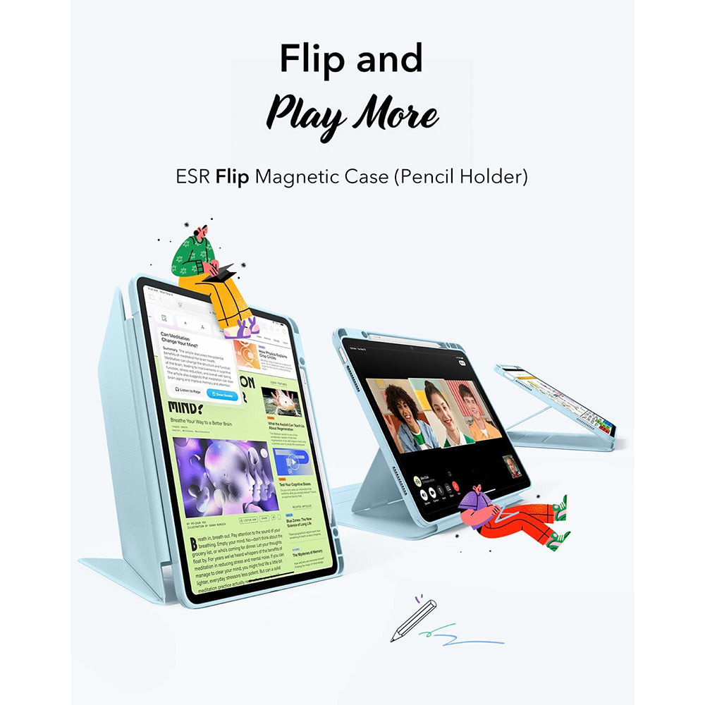ESR Husa de protectie tableta ESR Flip Hybrid (with Pencil Holder) compatibil cu iPad Air 13 (2024) / Air 13 (2025) / Ai
