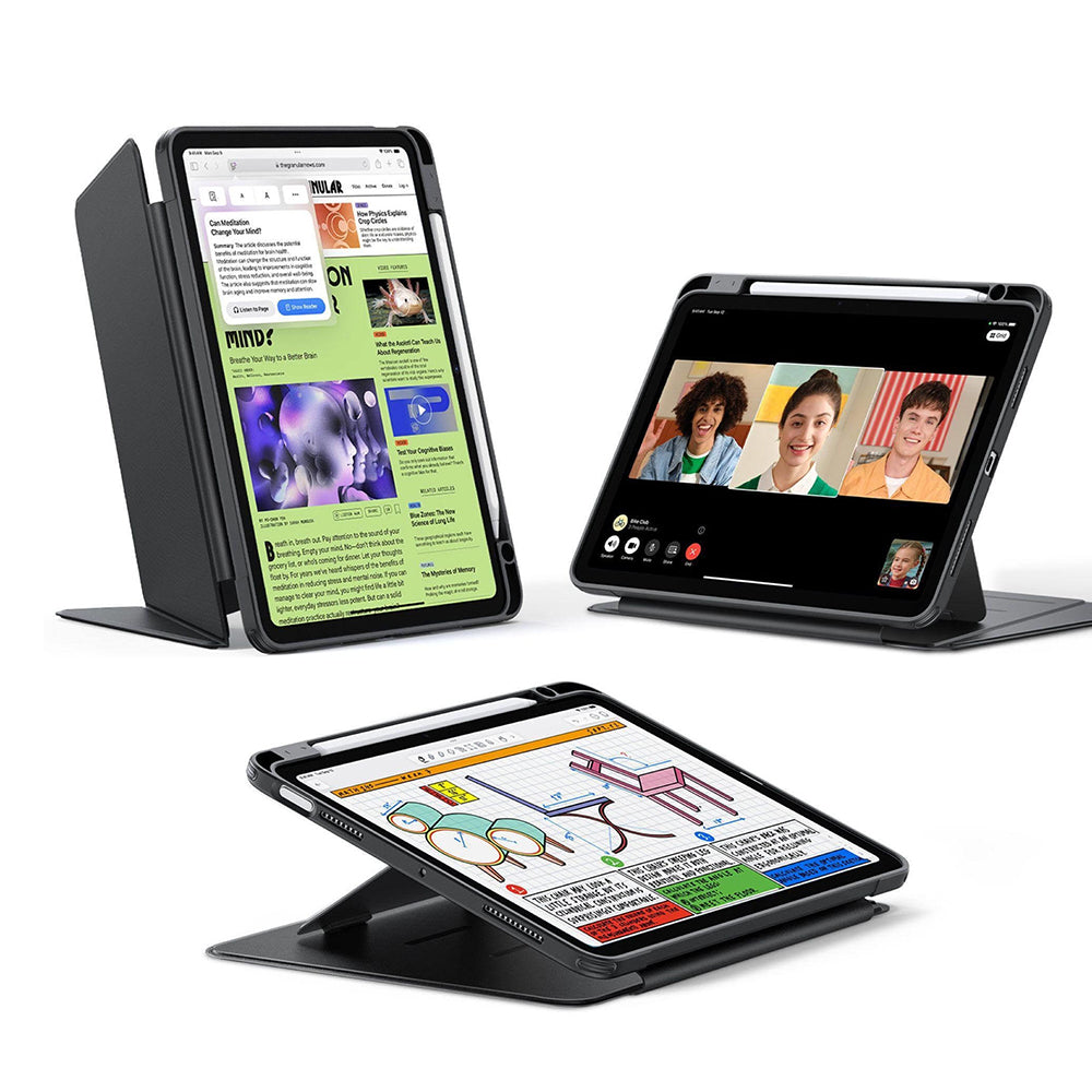 Husa de protectie tableta ESR Flip Hybrid (with Pencil Holder) compatibil cu iPad Air 4 (2020) / Air 5 (2022) / Air 11 (2024 / 2025 / 2026), Negru
