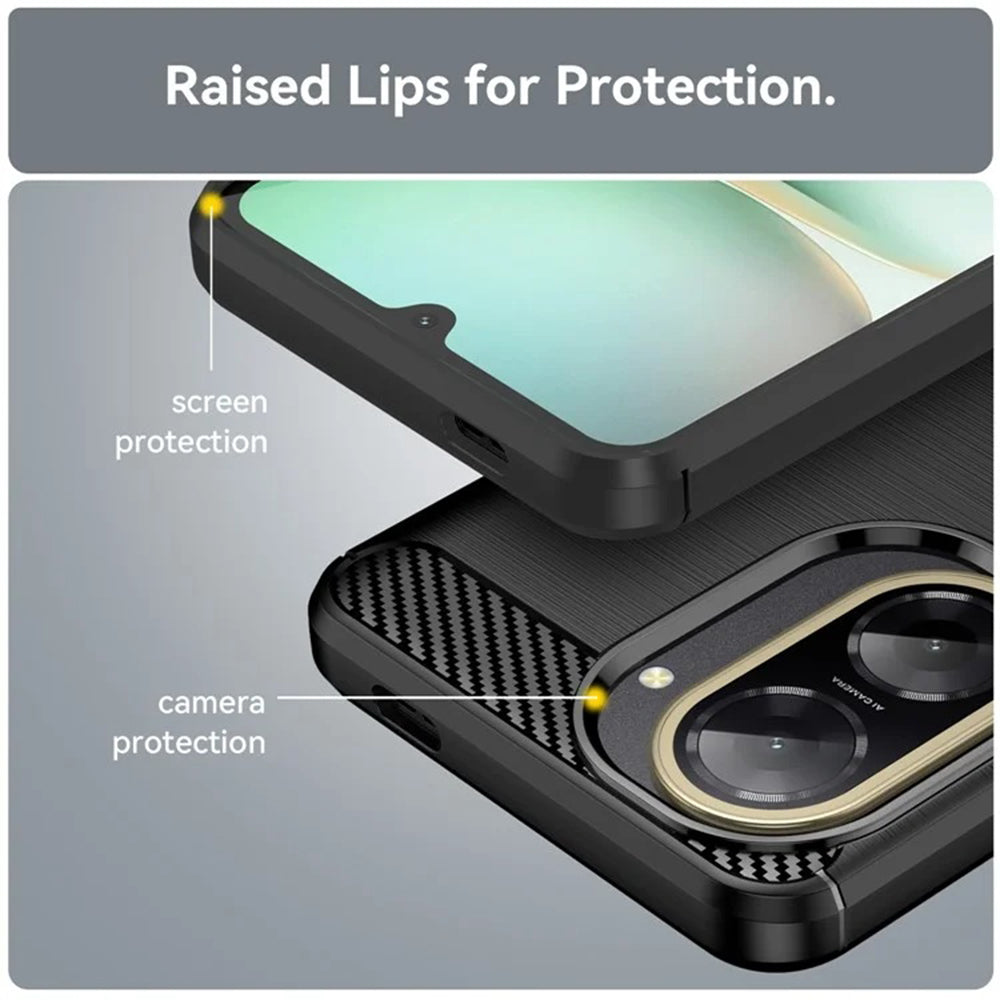 Husa de protectie Techsuit Carbon Silicone compatibil cu Xiaomi Redmi A5 4G (Standard), Negru