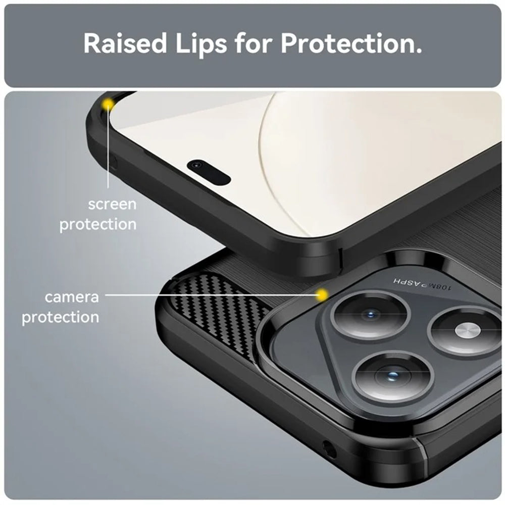 Husa de protectie Techsuit Carbon Silicone compatibil cu Honor 400 Lite, Albastru