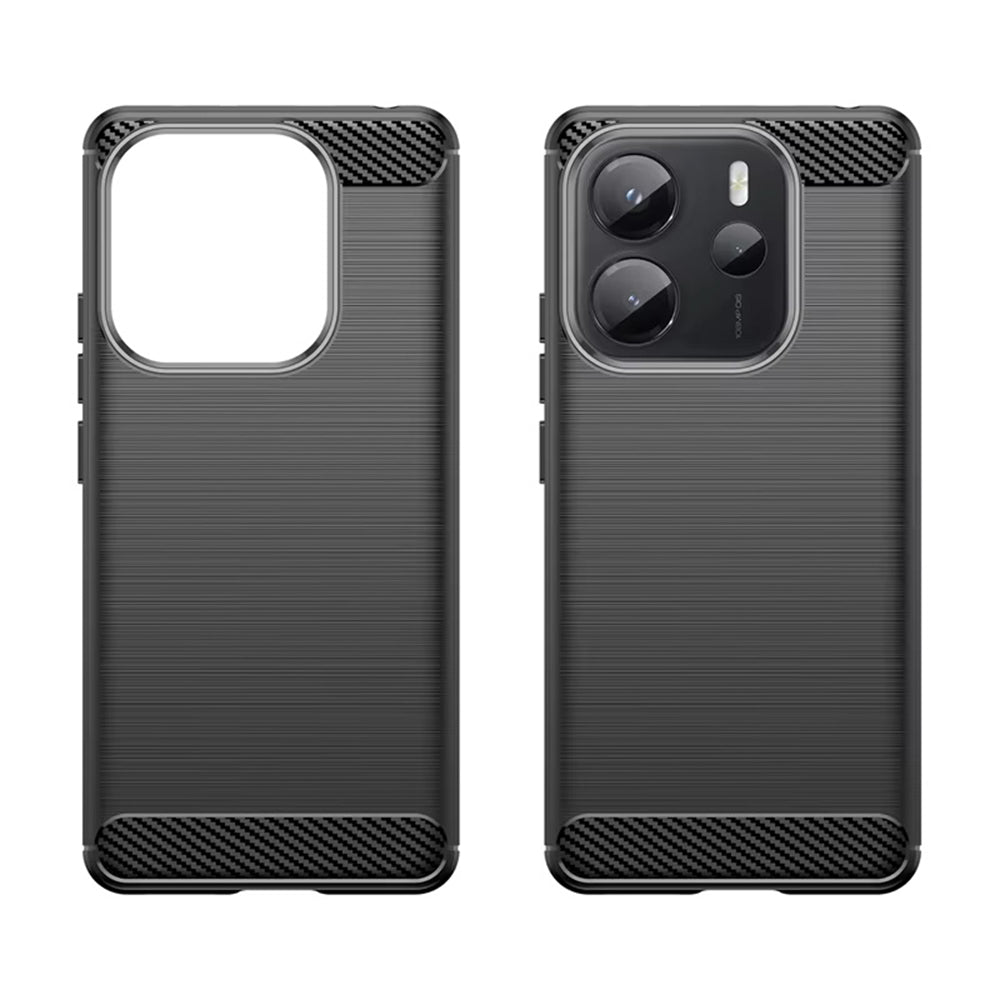 Husa de protectie Techsuit Carbon Silicone compatibil cu Xiaomi Redmi Note 14S, Negru