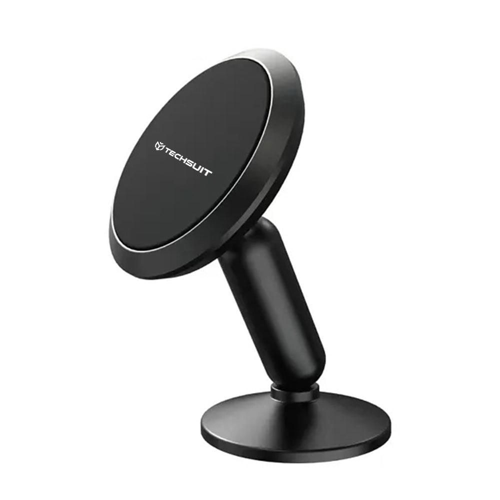Suport Techsuit Premium TinyGrip (S11), Strong N52 Magnets, Universal Magnetic Mount, 360° Rotation, with 3M Metal Plates, Negru