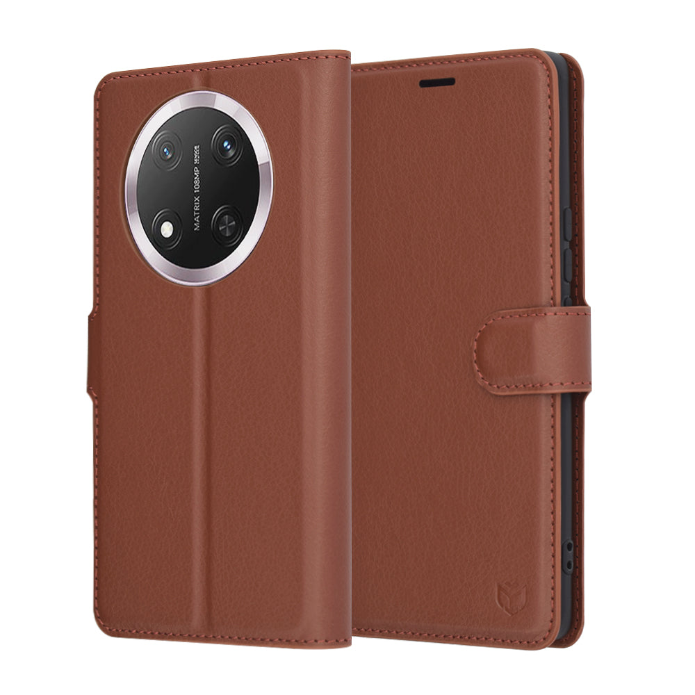 Husa de protectie Techsuit Leather Folio compatibil cu Honor Magic7 Lite / X9c, Maro
