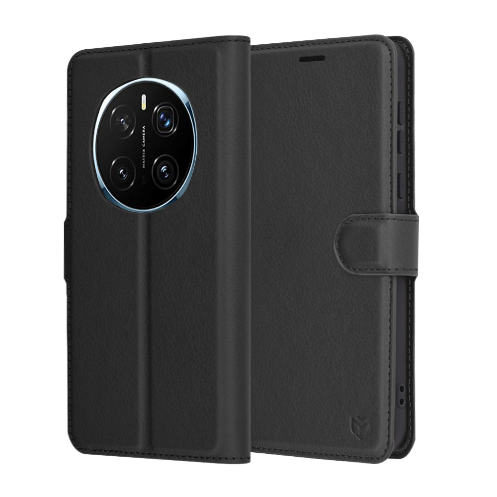 Husa de protectie Techsuit Leather Folio compatibil cu Honor Magic7 Pro, Negru