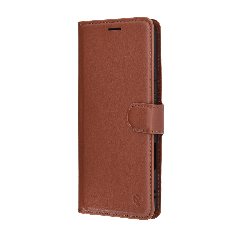 Husa de protectie Techsuit Leather Folio compatibil cu Honor 400 Lite, Maro
