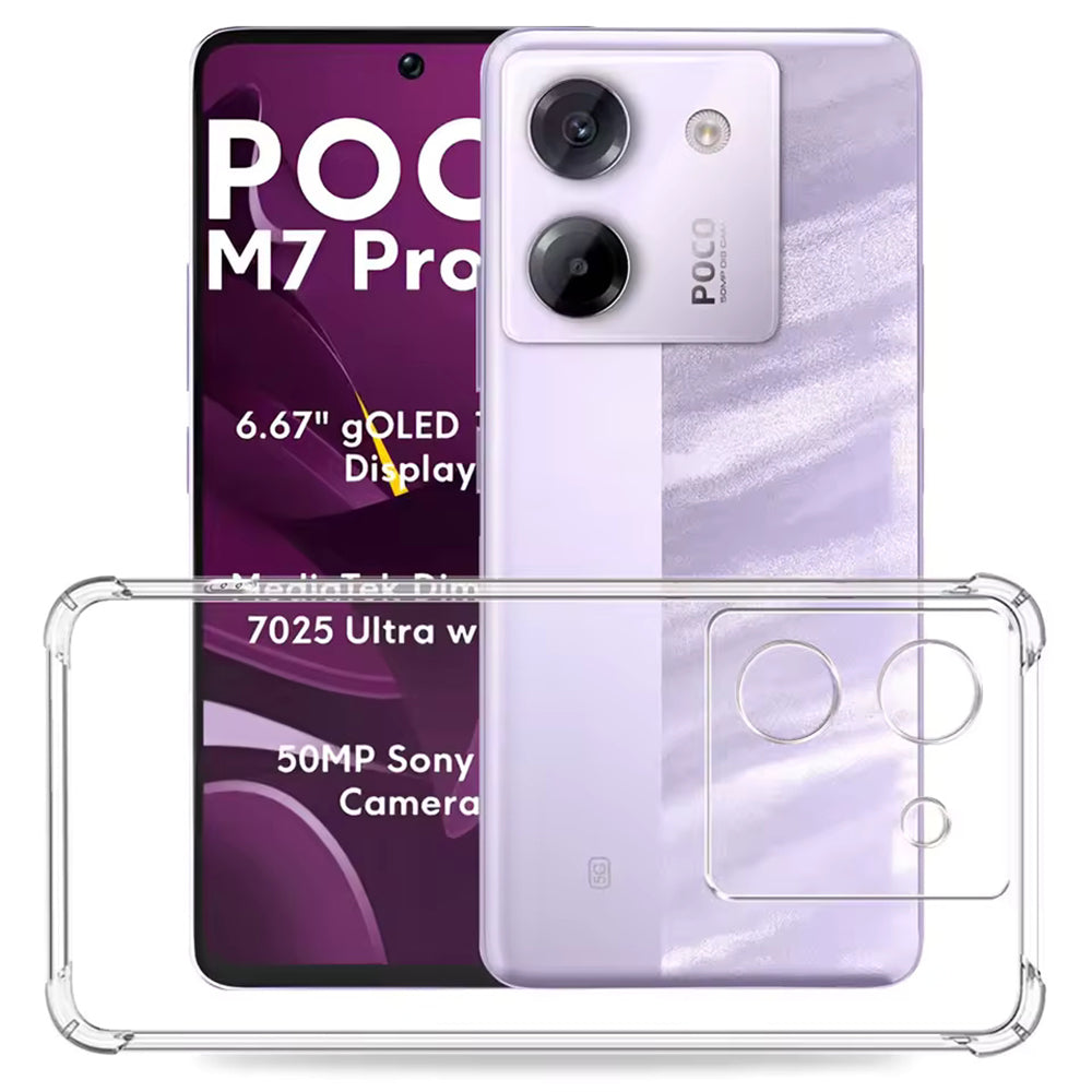 Husa de protectie Techsuit Shockproof Clear Silicone compatibil cu Xiaomi Poco M7 Pro 5G, Transparent