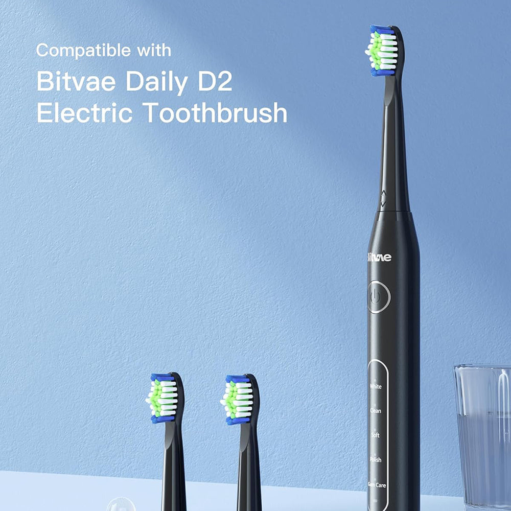 Bitvae Toothbrush Heads (SDD2), For Bitvae D2, x4, Negru