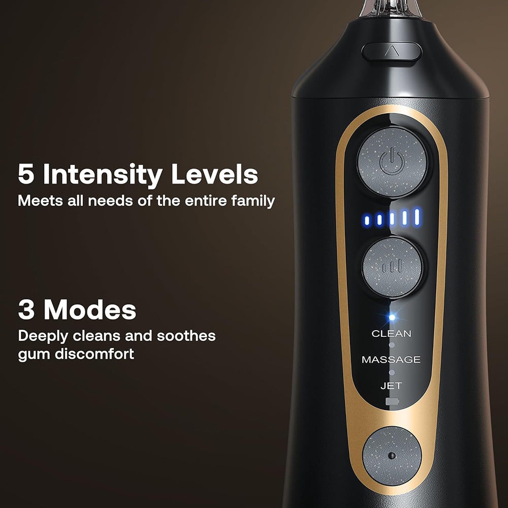 Bitvae Water Flosser (BVC6), Larger 300ml Size, with 6 Jet Tips, 3 Modes, 5 Intensities, Rechargeable, Alb