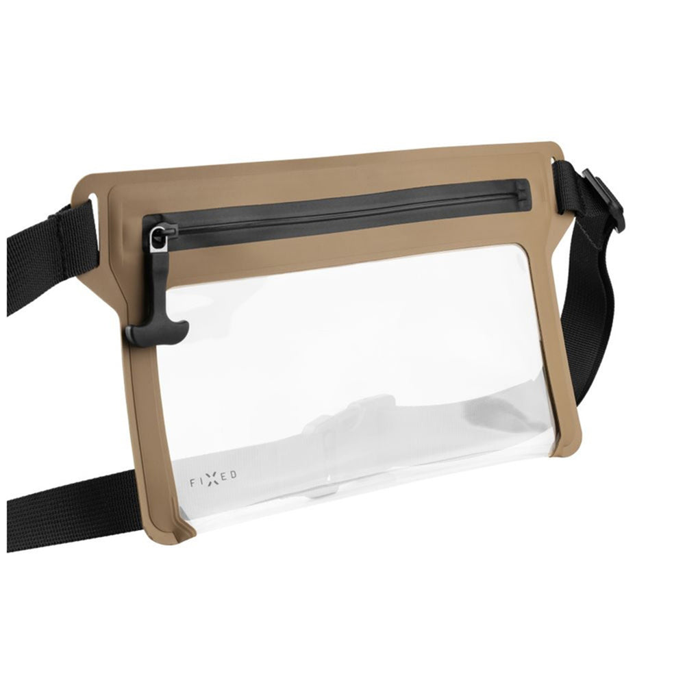 Fixed Waterproof Case Dry Belt, for Phone up to 7.5", IPX8, Adjustable Strap, Touchscreen Friendly, Hypalon Mesh, Bej