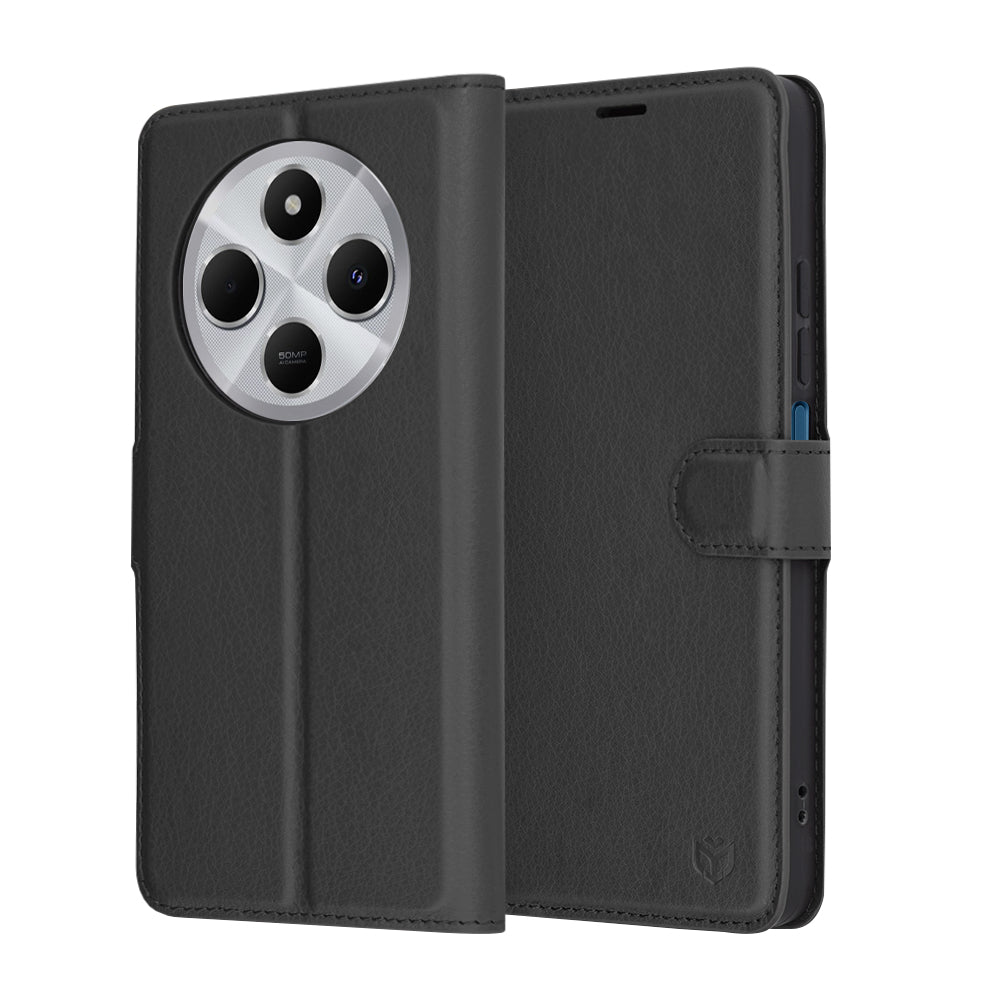 Husa de protectie Techsuit Leather Folio compatibil cu Xiaomi Redmi 14C / Poco C75, Negru