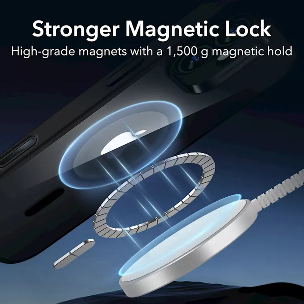Husa de protectie ESR Classic Hybrid HaloLock compatibil cu iPhone 16, Transparent Black