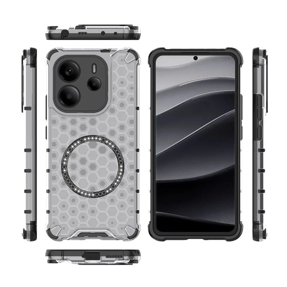 Husa de protectie Techsuit HoneyComb Shield MagSafe compatibil cu Xiaomi Redmi Note 14 4G (Regional), Alb