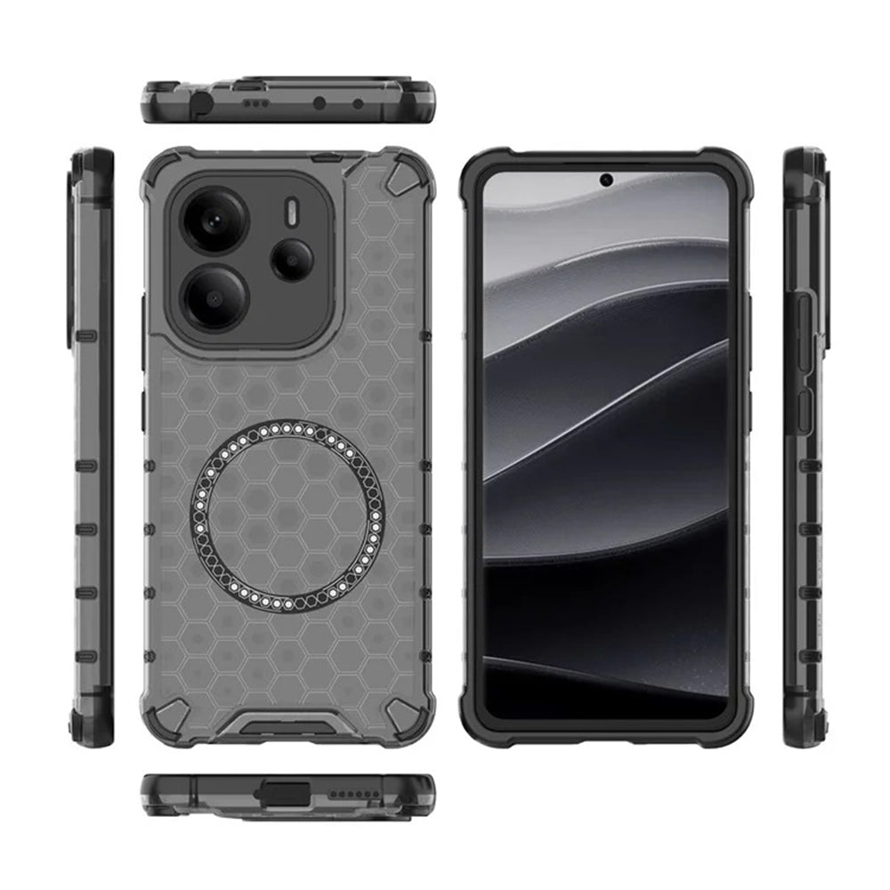 Husa de protectie Techsuit HoneyComb Shield MagSafe compatibil cu Xiaomi Redmi Note 14 4G (Regional), Negru