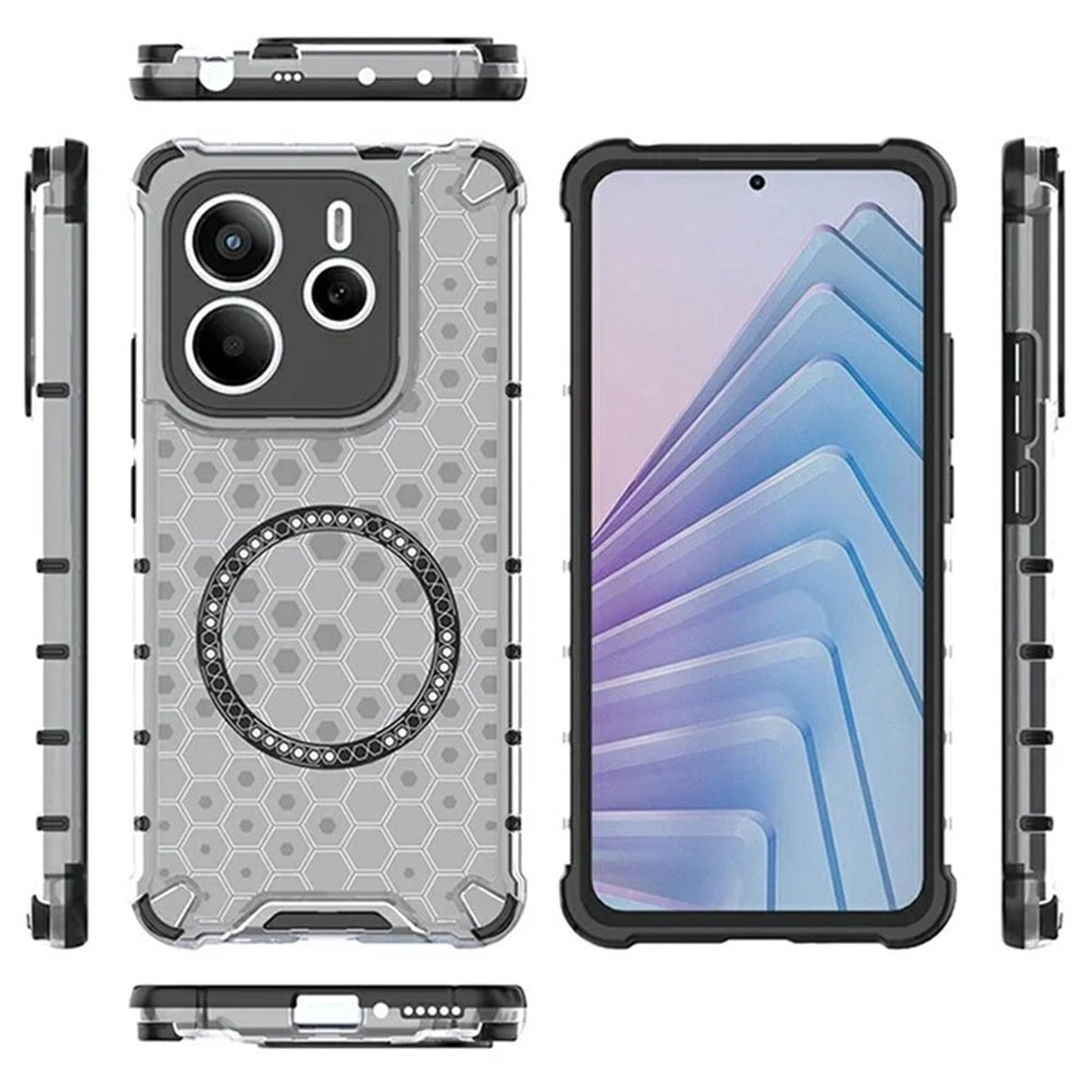 Husa de protectie Techsuit HoneyComb Shield MagSafe compatibil cu Xiaomi Redmi Note 14 5G, Alb