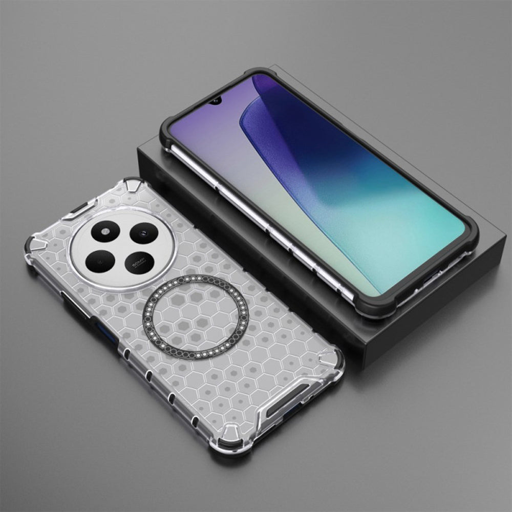 Husa de protectie Techsuit HoneyComb Shield MagSafe compatibil cu Xiaomi Redmi 14C / Poco C75, Alb