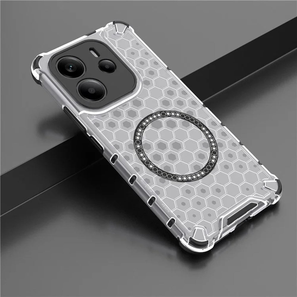 Husa de protectie Techsuit HoneyComb Shield MagSafe compatibil cu iPhone 15 Pro, Alb