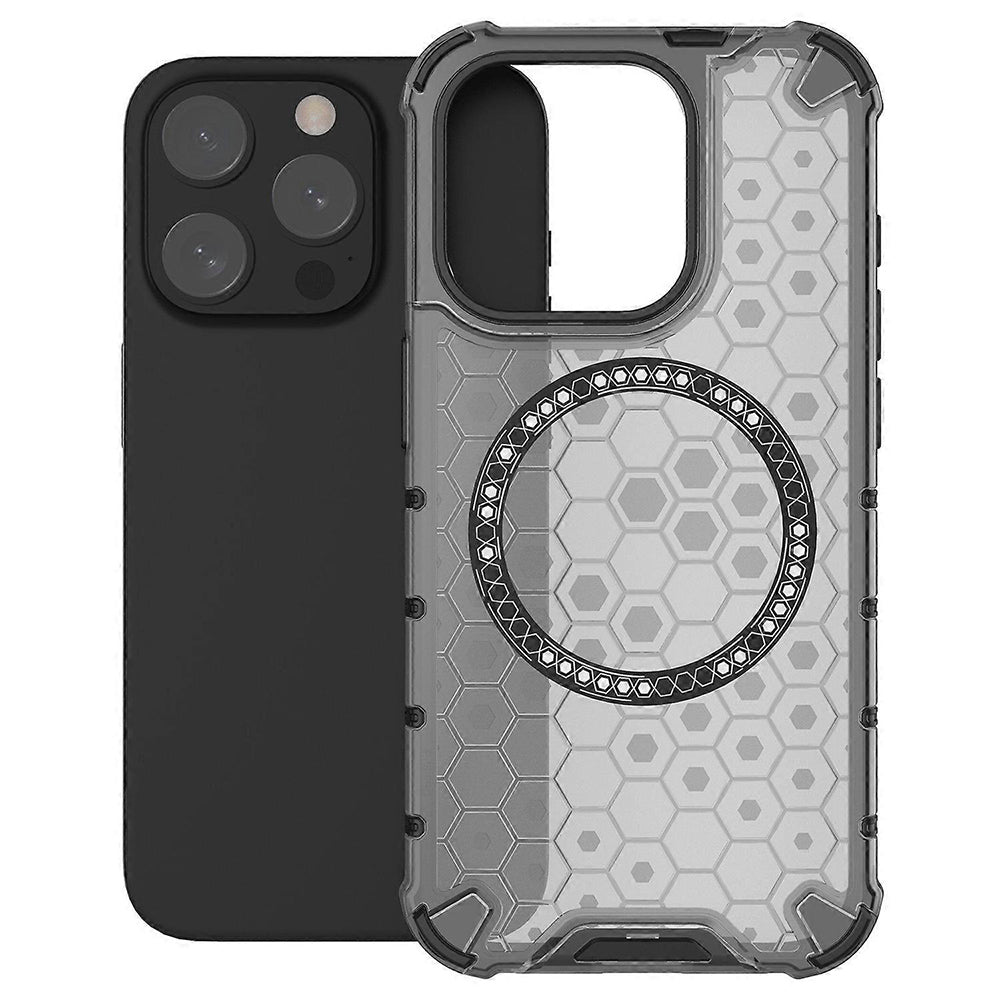 Husa de protectie Techsuit HoneyComb Shield MagSafe compatibil cu iPhone 15 Pro, Negru