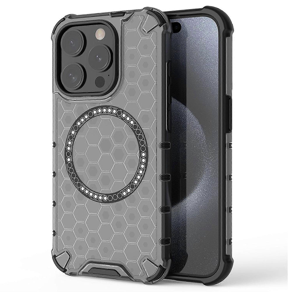 Husa de protectie Techsuit HoneyComb Shield MagSafe compatibil cu iPhone 15 Pro, Negru
