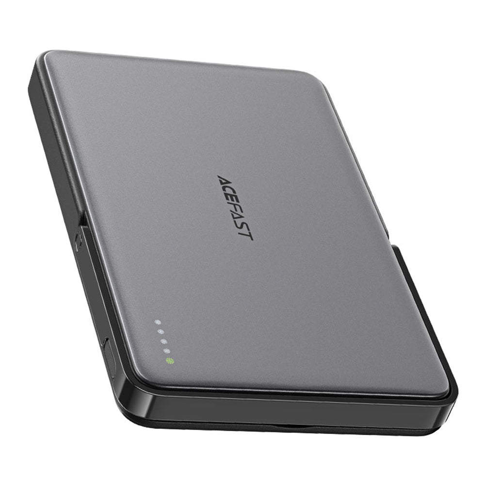 Baterie externa Acefast Magnetic Wireless (M16-5000), with Foldable Stand, USB-C Port, 5000mAh, PD18W, LED Indicator, Negru