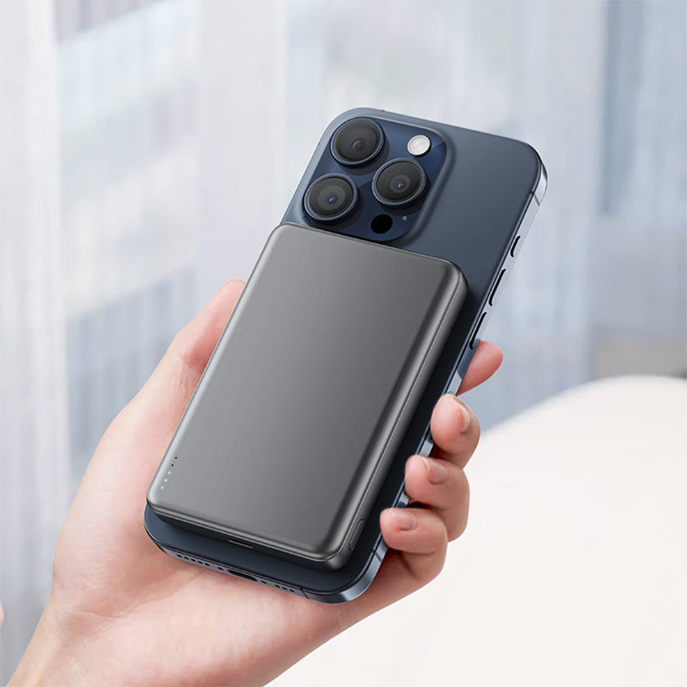 Baterie externa Acefast Magnetic Wireless Ultra-thin (M12-10000), Type-C, 10000mAh, 38.7Wh, PD20W, LED Indicator, Negru